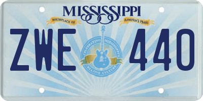 MS license plate ZWE440