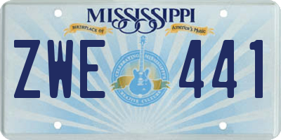 MS license plate ZWE441