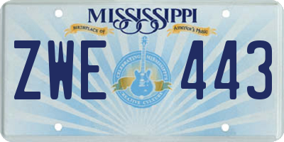 MS license plate ZWE443