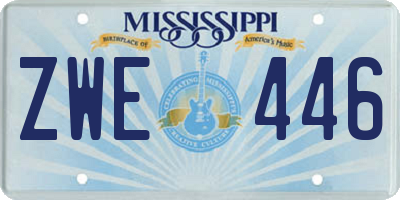 MS license plate ZWE446
