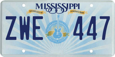 MS license plate ZWE447