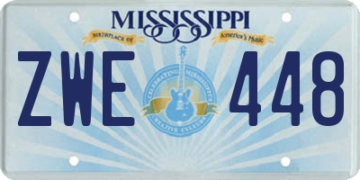 MS license plate ZWE448