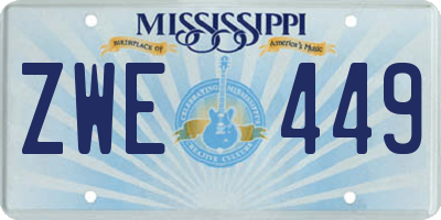MS license plate ZWE449