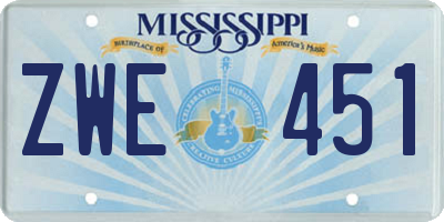 MS license plate ZWE451