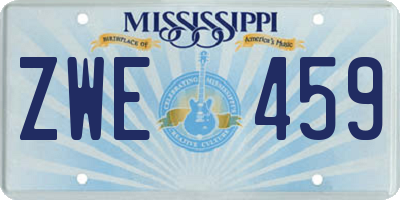 MS license plate ZWE459