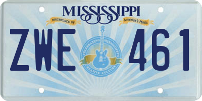 MS license plate ZWE461