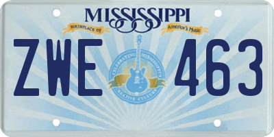MS license plate ZWE463