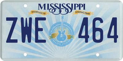 MS license plate ZWE464