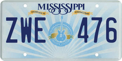 MS license plate ZWE476