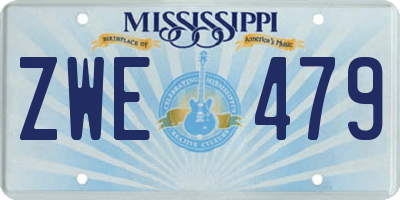 MS license plate ZWE479
