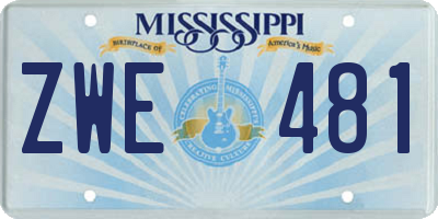 MS license plate ZWE481