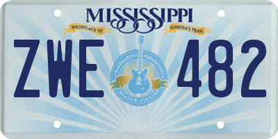 MS license plate ZWE482