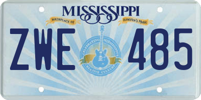 MS license plate ZWE485