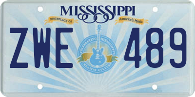 MS license plate ZWE489