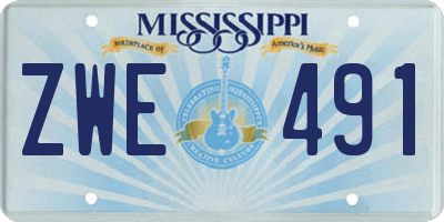 MS license plate ZWE491