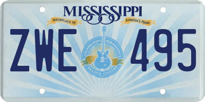 MS license plate ZWE495