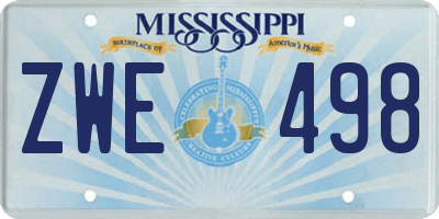 MS license plate ZWE498