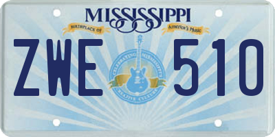 MS license plate ZWE510
