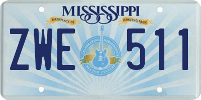 MS license plate ZWE511
