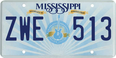MS license plate ZWE513
