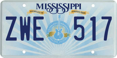 MS license plate ZWE517