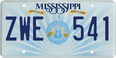 MS license plate ZWE541