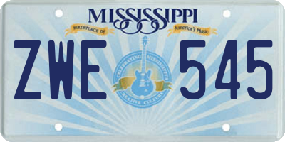 MS license plate ZWE545
