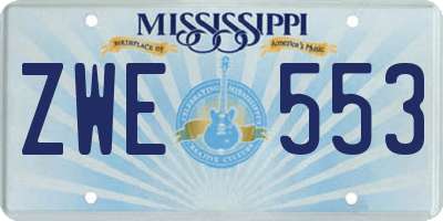 MS license plate ZWE553