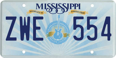 MS license plate ZWE554