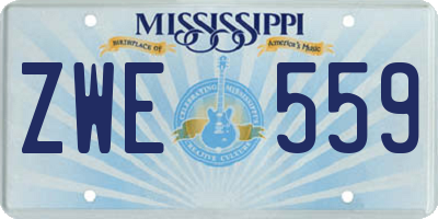 MS license plate ZWE559