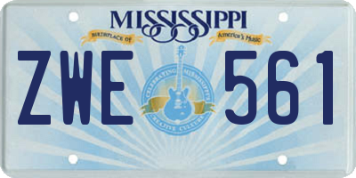 MS license plate ZWE561