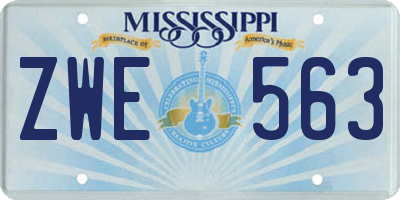 MS license plate ZWE563