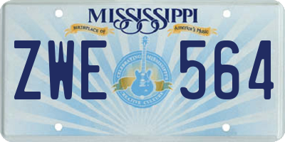 MS license plate ZWE564