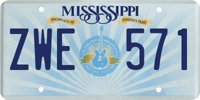 MS license plate ZWE571
