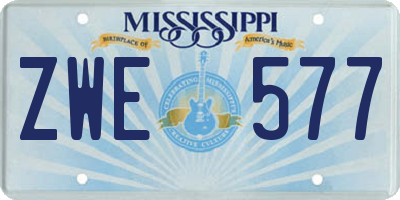 MS license plate ZWE577