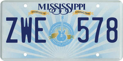 MS license plate ZWE578