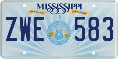 MS license plate ZWE583