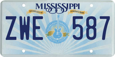 MS license plate ZWE587