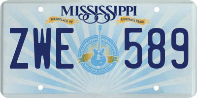 MS license plate ZWE589