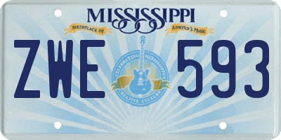 MS license plate ZWE593