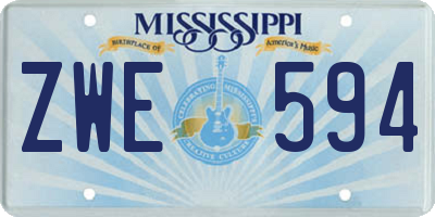 MS license plate ZWE594