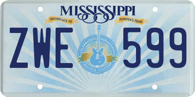 MS license plate ZWE599