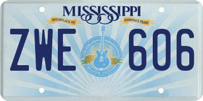 MS license plate ZWE606