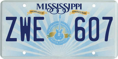 MS license plate ZWE607