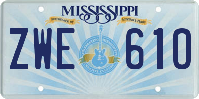 MS license plate ZWE610