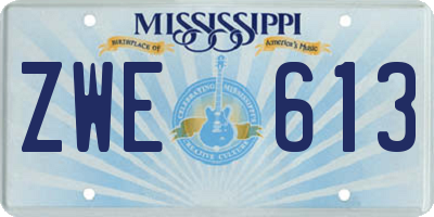 MS license plate ZWE613