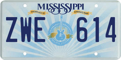 MS license plate ZWE614