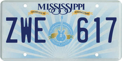MS license plate ZWE617