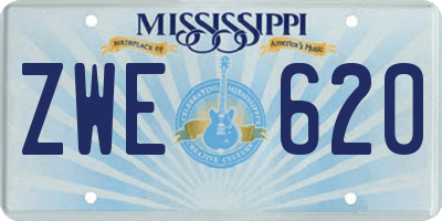 MS license plate ZWE620