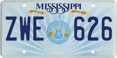 MS license plate ZWE626